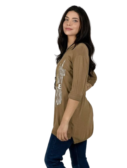 Polera italiana con brillos