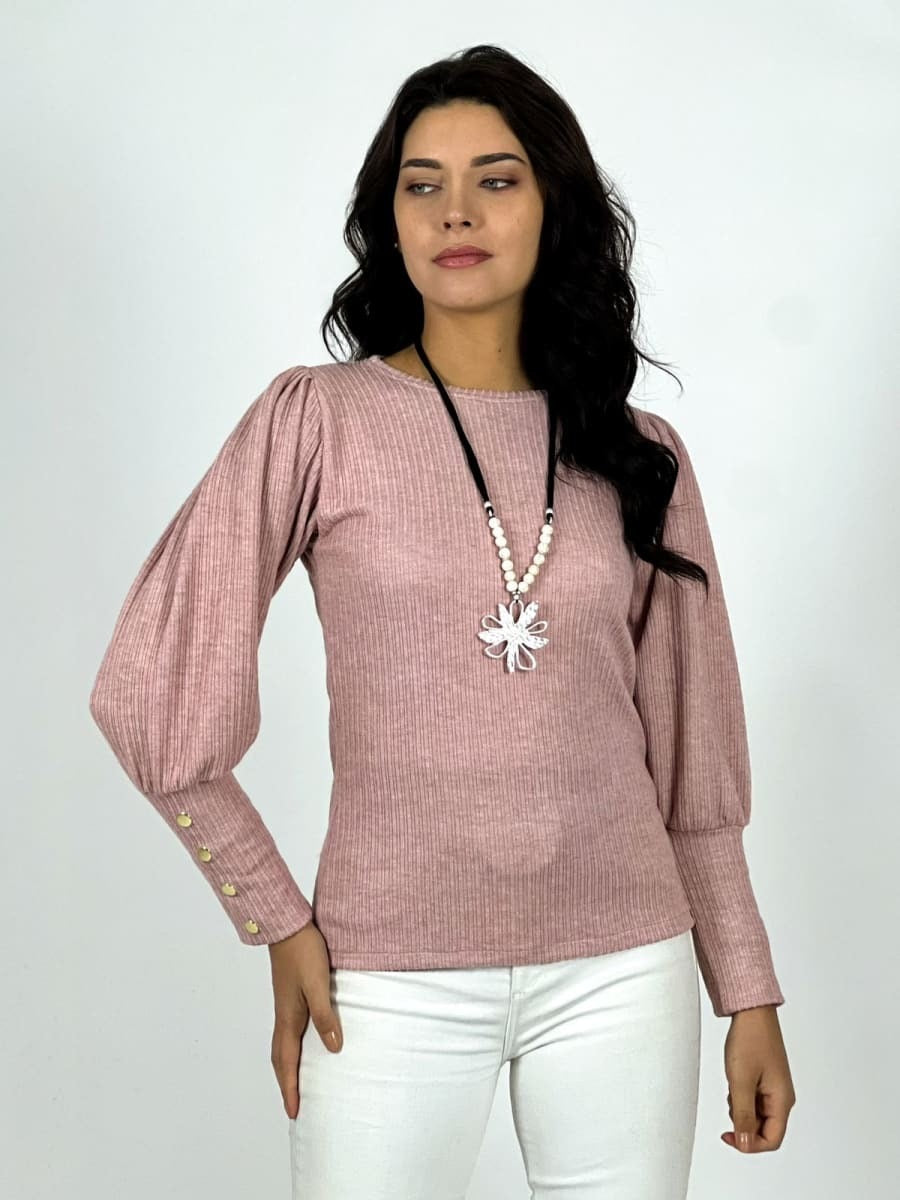Polera lanilla manga princesa