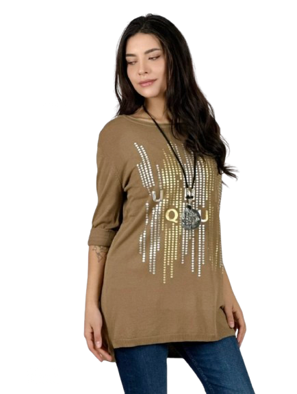 Polera italiana con brillos