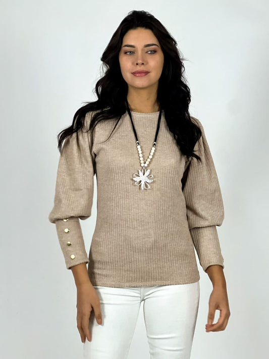 Polera lanilla manga princesa