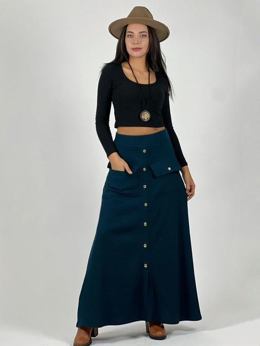 Enigmática Falda lanilla spandex